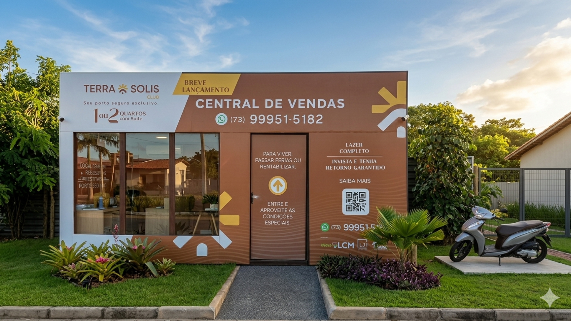 Loja modular usada como ponto comercial e central de vendas